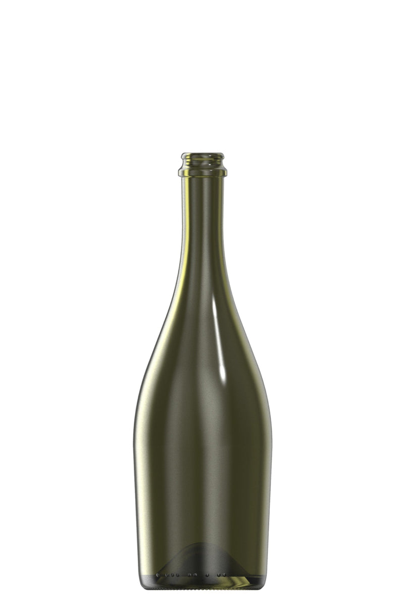 750ml green glass Sparkling Gold one way wine bottle