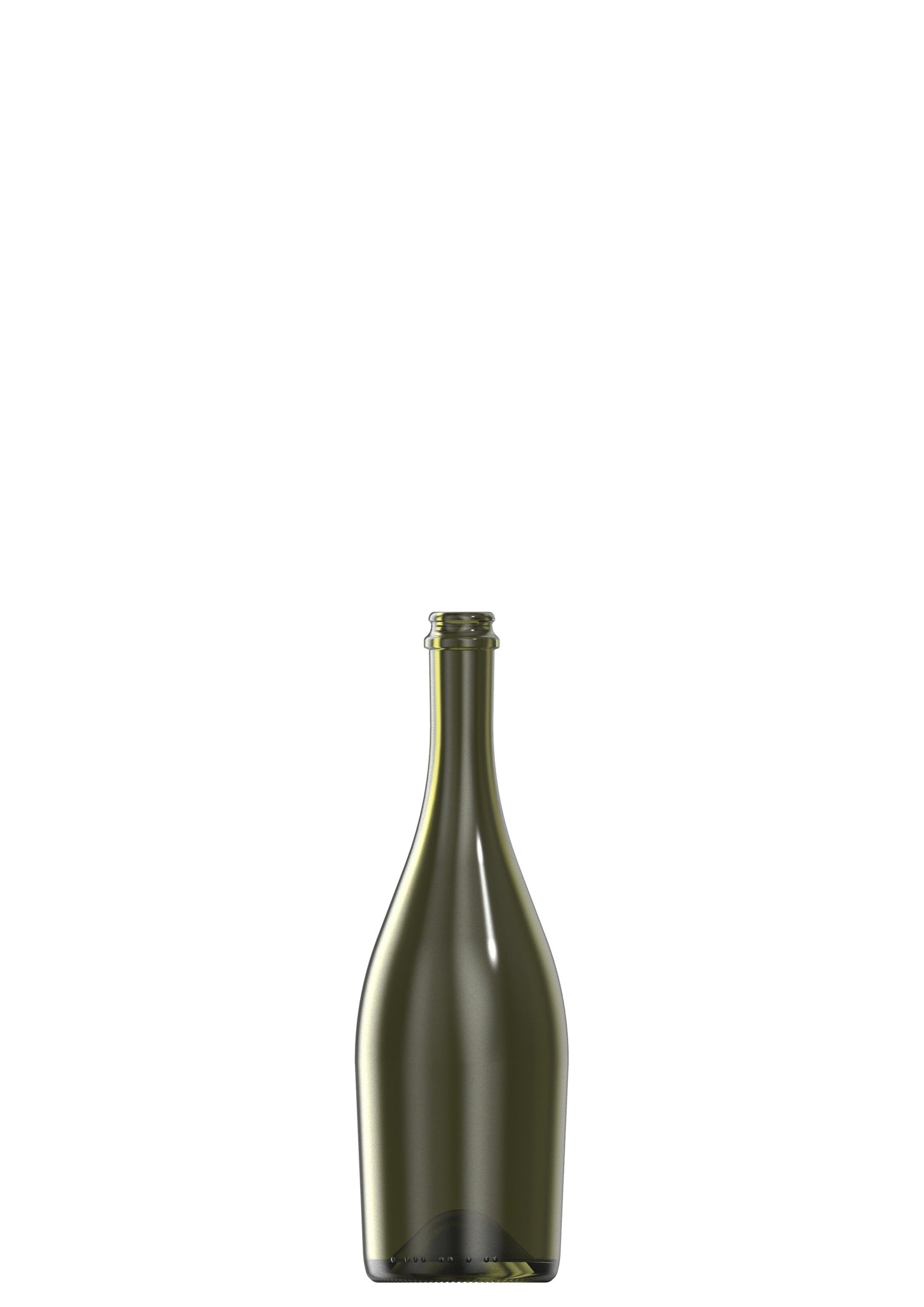 750ml green glass Sparkling Gold one way wine bottle
