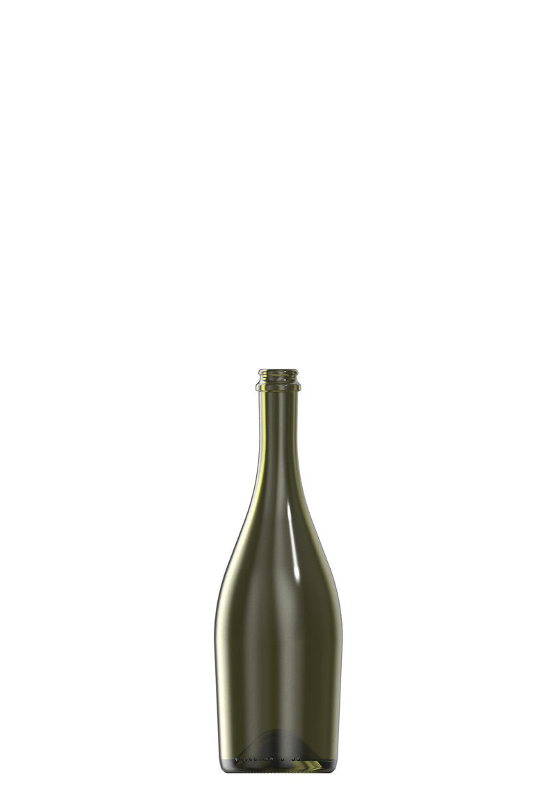 750ml green glass Sparkling Gold one way wine bottle