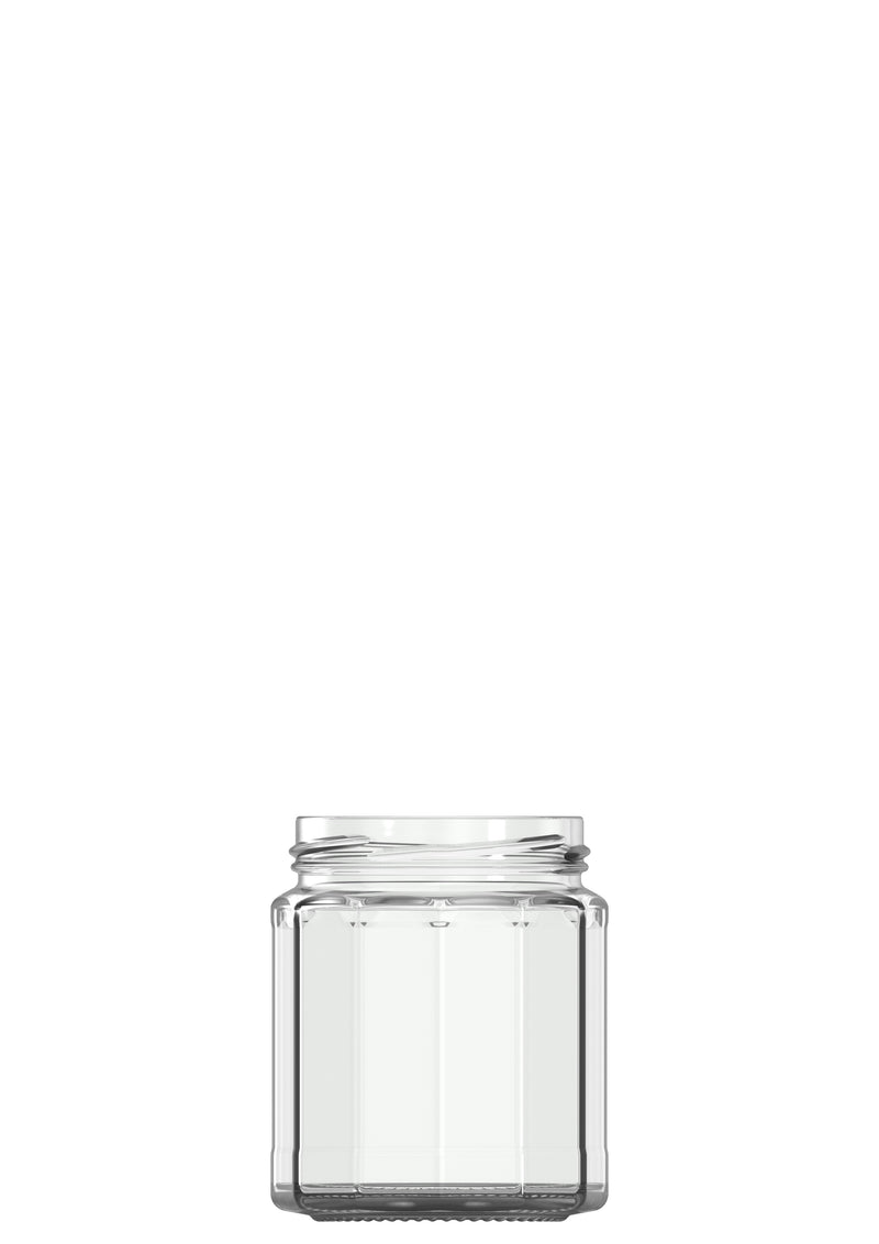 306ml flint glass facet food jar