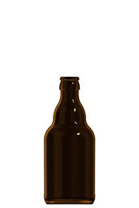 330ml amber glass Steinie returnable beer bottle