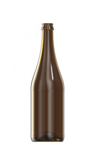 750ml amber glass returnable beer bottle